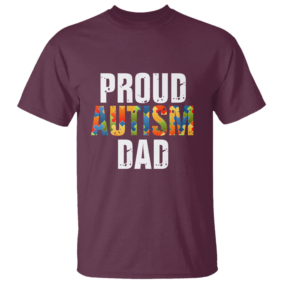 Proud Autism Dad T Shirt Accept Understand Love Support Jigsaw Puzzle - Wonder Print Shop