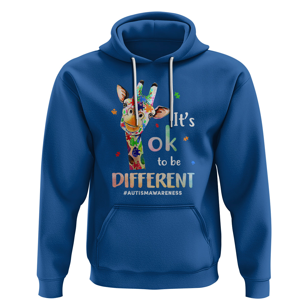 Giraffe Autism Hoodie It's Ok To Be Different Jigsaw Puzzle - Wonder Print Shop