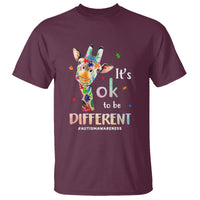 Giraffe Autism T Shirt It's Ok To Be Different Jigsaw Puzzle - Wonder Print Shop