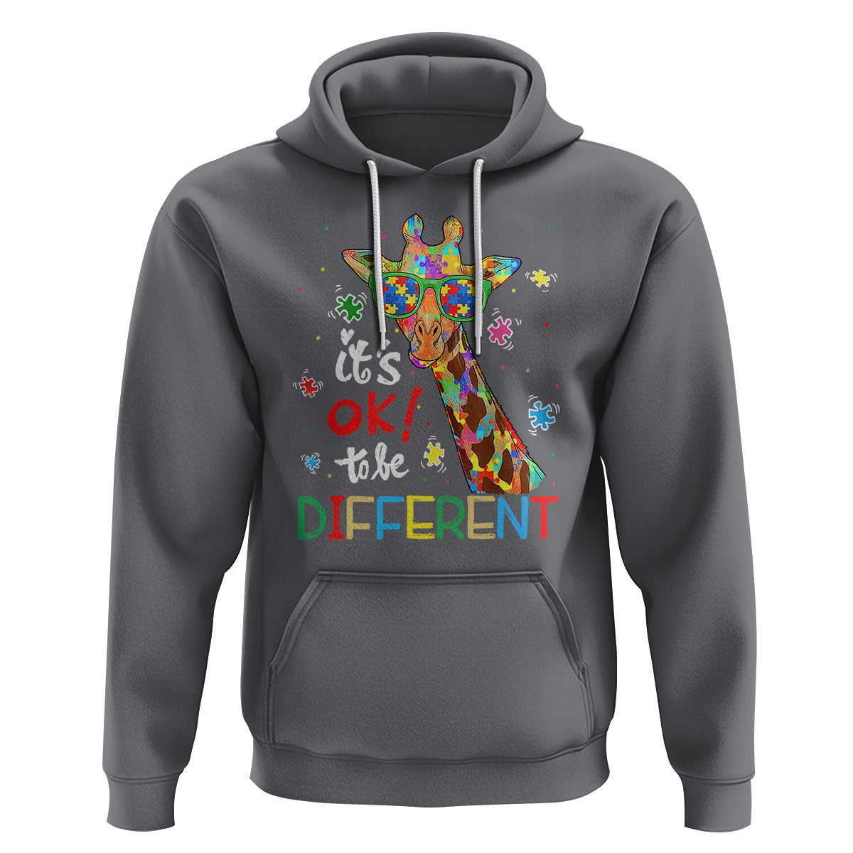 Giraffe Autism Hoodie It's Ok To Be Different - Wonder Print Shop