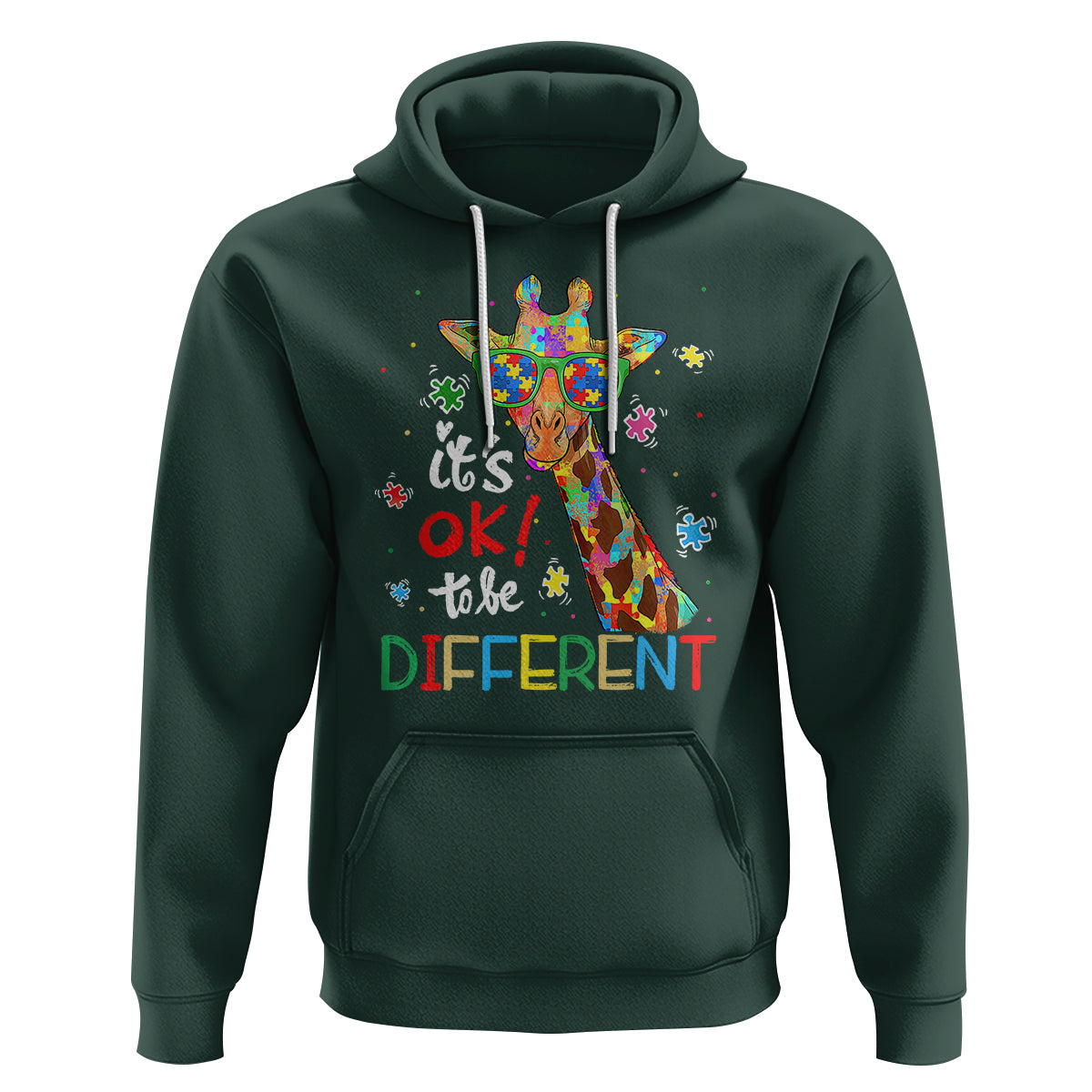 Giraffe Autism Hoodie It's Ok To Be Different - Wonder Print Shop