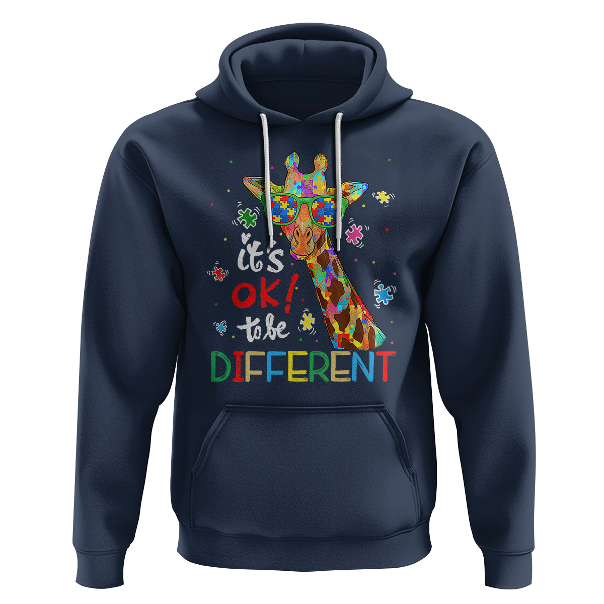 Giraffe Autism Hoodie It's Ok To Be Different - Wonder Print Shop