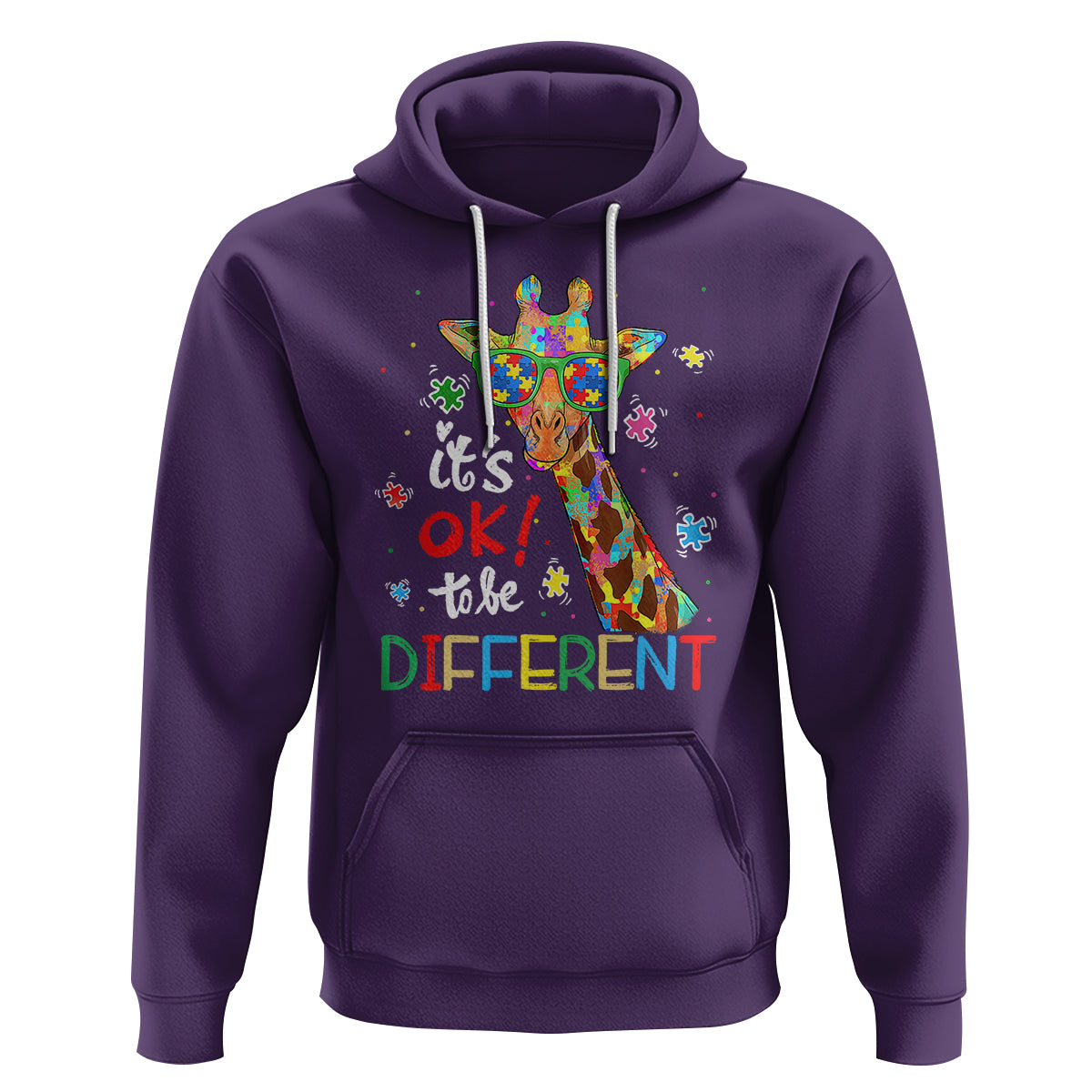 Giraffe Autism Hoodie It's Ok To Be Different - Wonder Print Shop