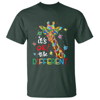 Giraffe Autism T Shirt It's Ok To Be Different - Wonder Print Shop