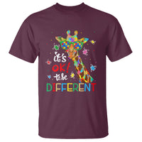 Giraffe Autism T Shirt It's Ok To Be Different - Wonder Print Shop