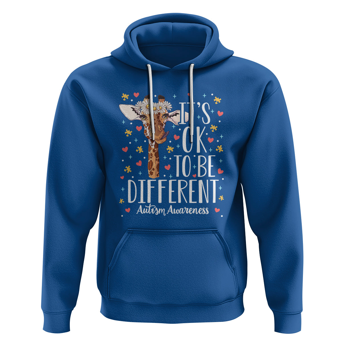 Giraffe Autism Hoodie Its Ok To Be Different Cute Floral - Wonder Print Shop