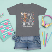 Giraffe Autism T Shirt For Kid Its Ok To Be Different Cute Floral - Wonder Print Shop