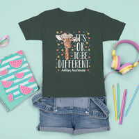 Giraffe Autism T Shirt For Kid Its Ok To Be Different Cute Floral - Wonder Print Shop
