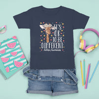 Giraffe Autism T Shirt For Kid Its Ok To Be Different Cute Floral - Wonder Print Shop