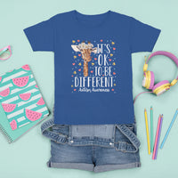 Giraffe Autism T Shirt For Kid Its Ok To Be Different Cute Floral - Wonder Print Shop