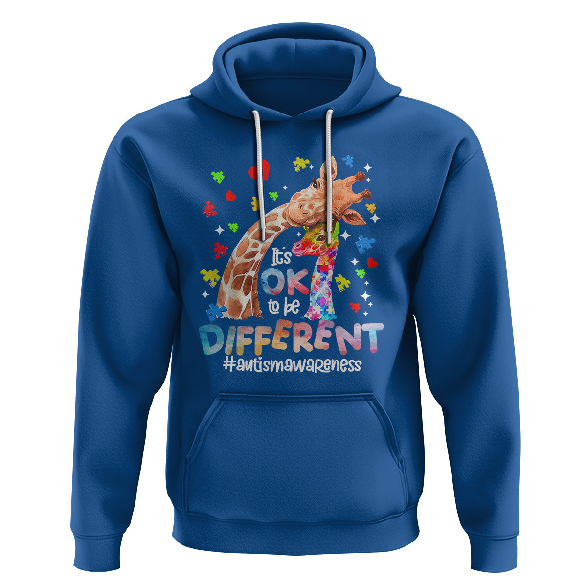 Giraffe Autism Hoodie It's Ok To Be Different Cute Mom And Baby - Wonder Print Shop