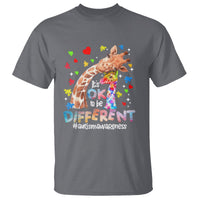 Giraffe Autism T Shirt It's Ok To Be Different Cute Mom And Baby - Wonder Print Shop