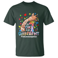 Giraffe Autism T Shirt It's Ok To Be Different Cute Mom And Baby - Wonder Print Shop