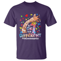 Giraffe Autism T Shirt It's Ok To Be Different Cute Mom And Baby - Wonder Print Shop