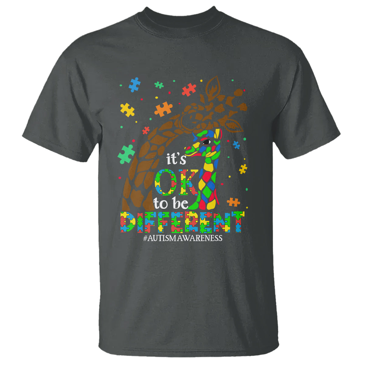 Giraffe Autism T Shirt Its Ok To Be Different Giraffe Mom And Baby - Wonder Print Shop