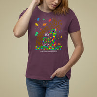 Giraffe Autism T Shirt For Women Its Ok To Be Different Giraffe Mom And Baby - Wonder Print Shop