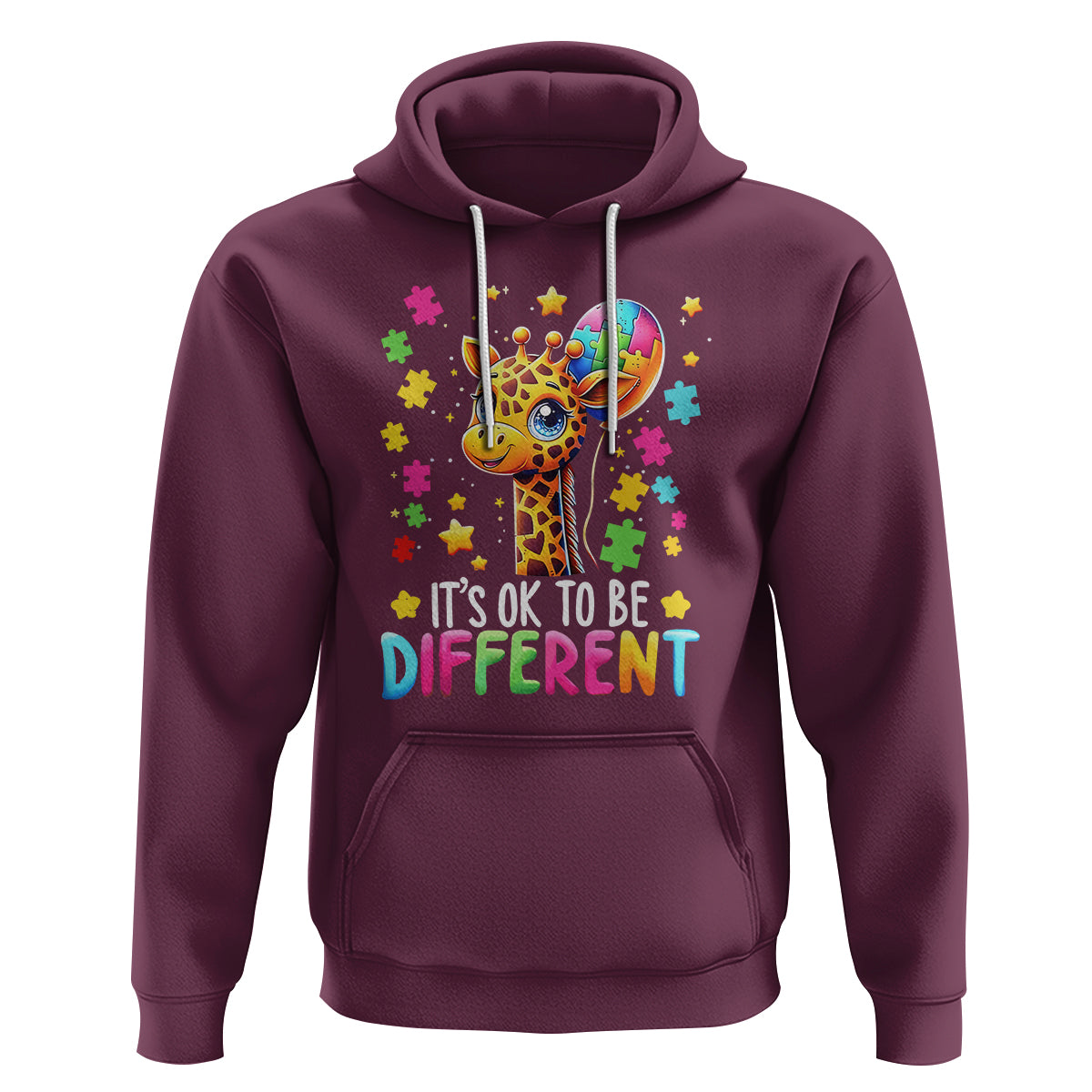 Autism Month Hoodie It's Ok To Be Different Cute Jigsaw Puzzle Balloon - Wonder Print Shop