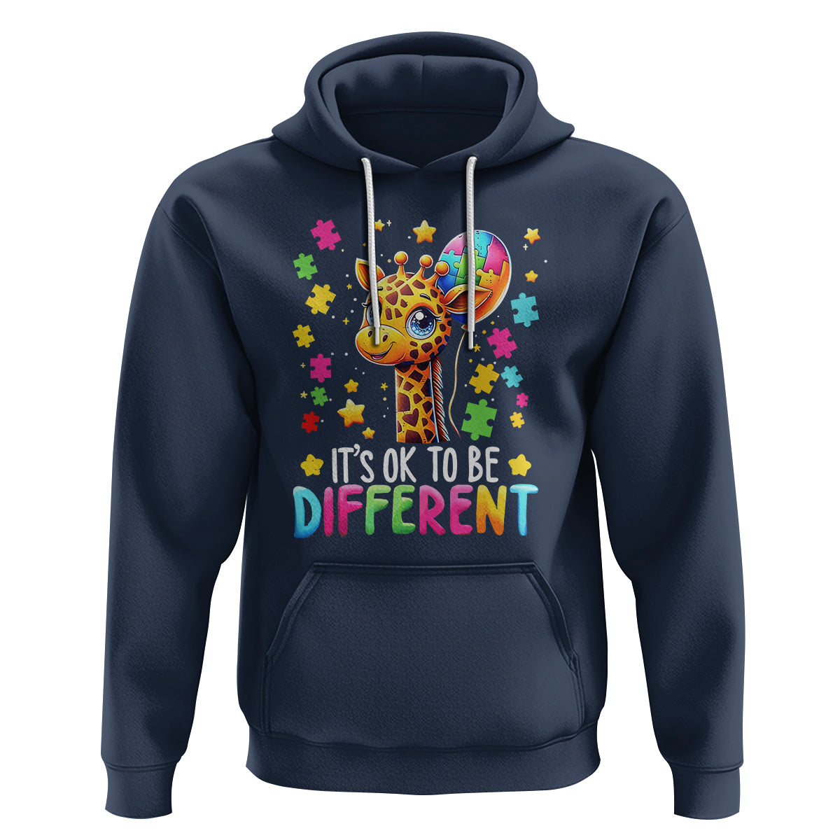 Autism Month Hoodie It's Ok To Be Different Cute Jigsaw Puzzle Balloon - Wonder Print Shop