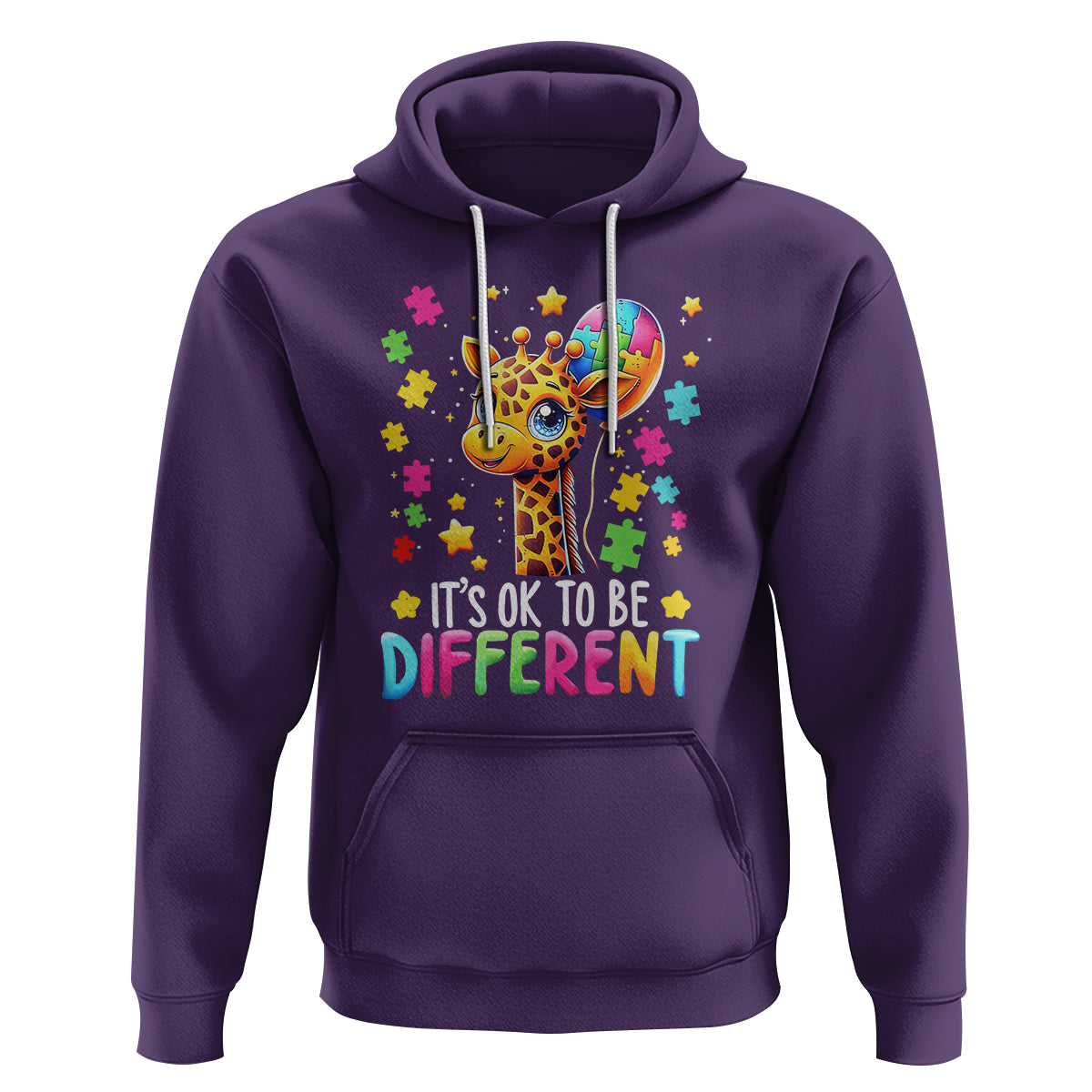 Autism Month Hoodie It's Ok To Be Different Cute Jigsaw Puzzle Balloon - Wonder Print Shop