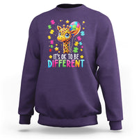 Autism Month Sweatshirt It's Ok To Be Different Cute Jigsaw Puzzle Balloon - Wonder Print Shop