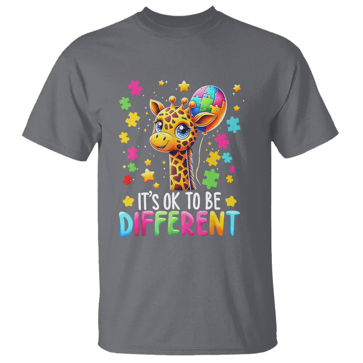 Autism Month T Shirt It's Ok To Be Different Cute Jigsaw Puzzle Balloon - Wonder Print Shop