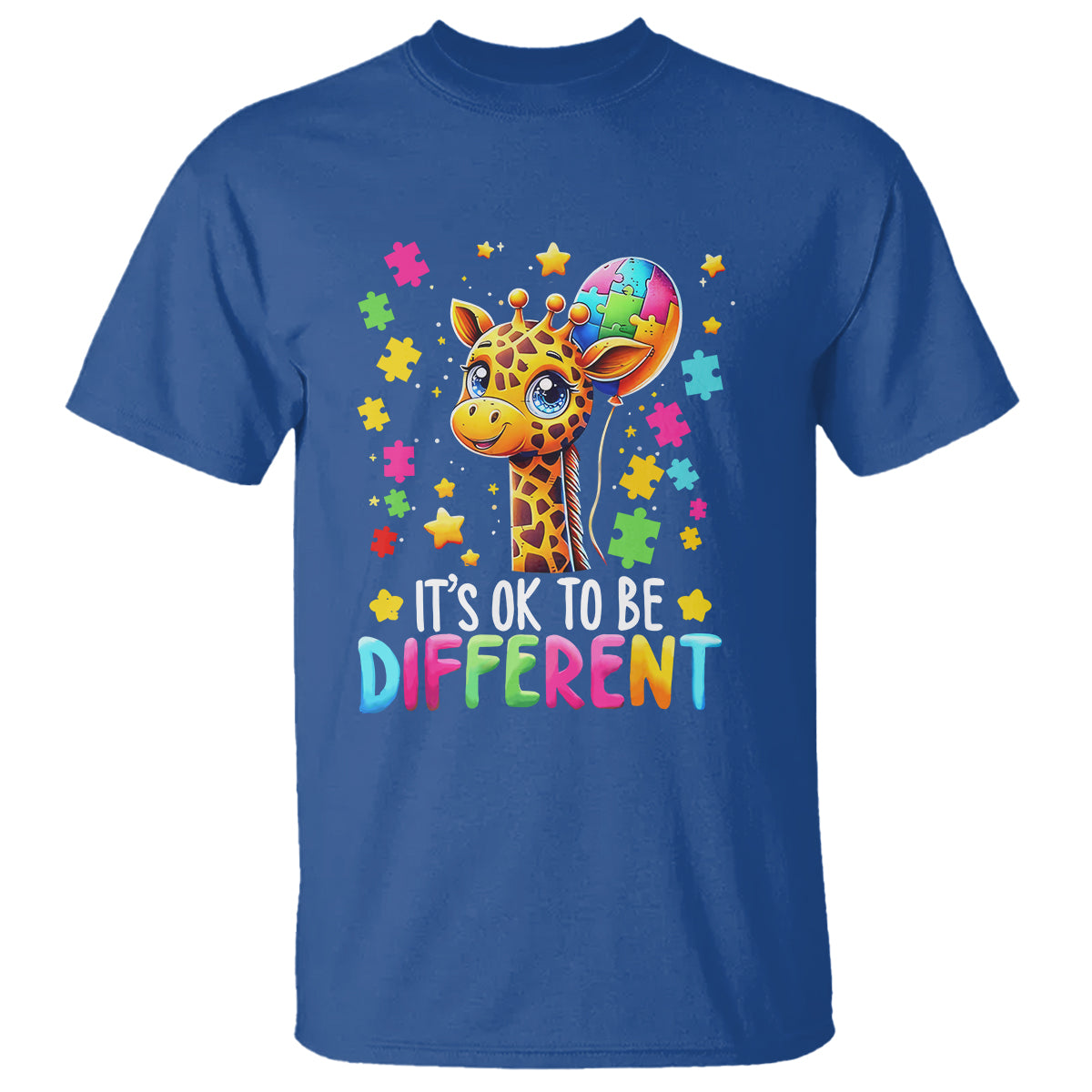 Autism Month T Shirt It's Ok To Be Different Cute Jigsaw Puzzle Balloon - Wonder Print Shop