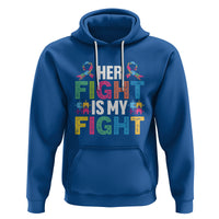 Autism Support Hoodie Her Fight is My Fight Warriors Jigsaw Fighters Puzzle Ribbon - Wonder Print Shop