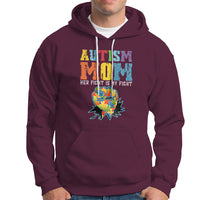 Autism Mom Hoodie Her Fight is My Fight Puzzle Raised Fist - Wonder Print Shop