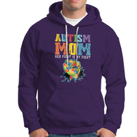Autism Mom Hoodie Her Fight is My Fight Puzzle Raised Fist - Wonder Print Shop