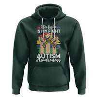 Autism Support Hoodie Her Fight is My Fight Together Puzzle Ribbon Raised Fists - Wonder Print Shop