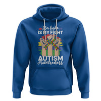 Autism Support Hoodie Her Fight is My Fight Together Puzzle Ribbon Raised Fists - Wonder Print Shop