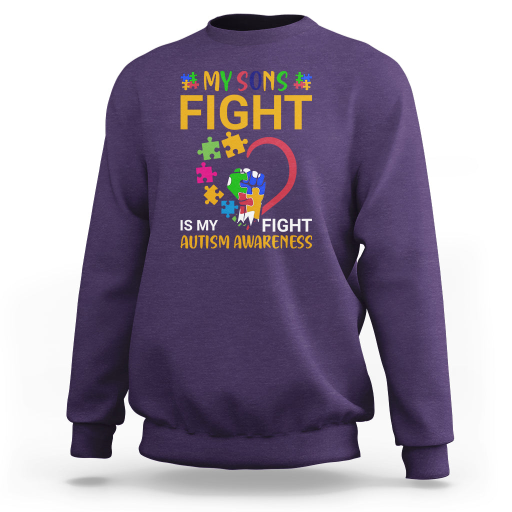 Autism Parents Sweatshirt My Son Fight is My Fight Jigsaw Puzzle - Wonder Print Shop