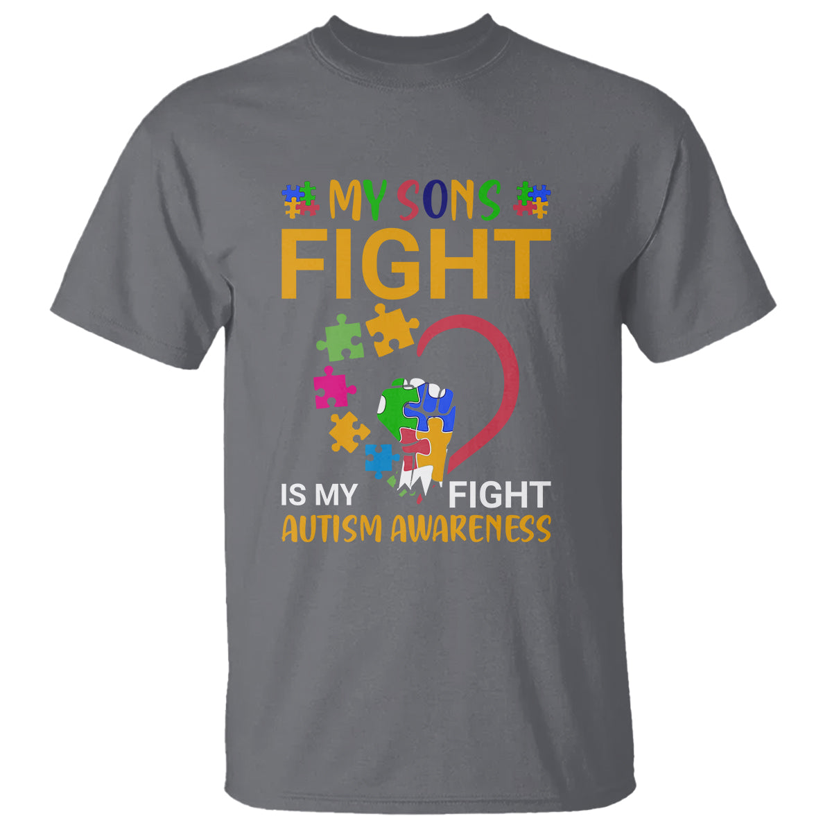 Autism Parents T Shirt My Son Fight is My Fight Jigsaw Puzzle - Wonder Print Shop