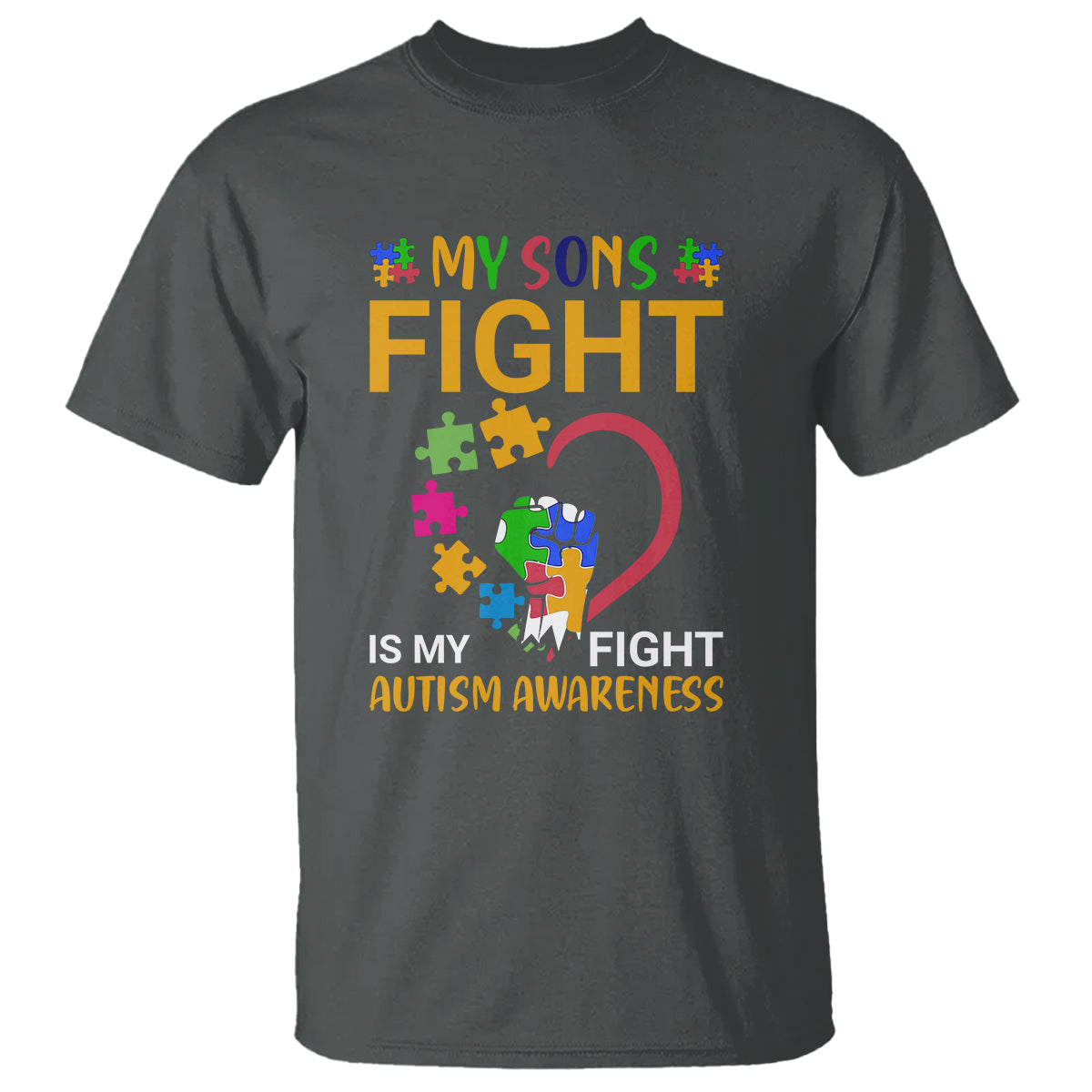 Autism Parents T Shirt My Son Fight is My Fight Jigsaw Puzzle - Wonder Print Shop