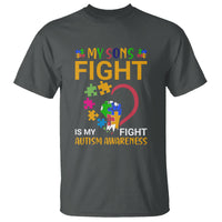 Autism Parents T Shirt My Son Fight is My Fight Jigsaw Puzzle - Wonder Print Shop