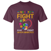 Autism Parents T Shirt My Son Fight is My Fight Jigsaw Puzzle - Wonder Print Shop