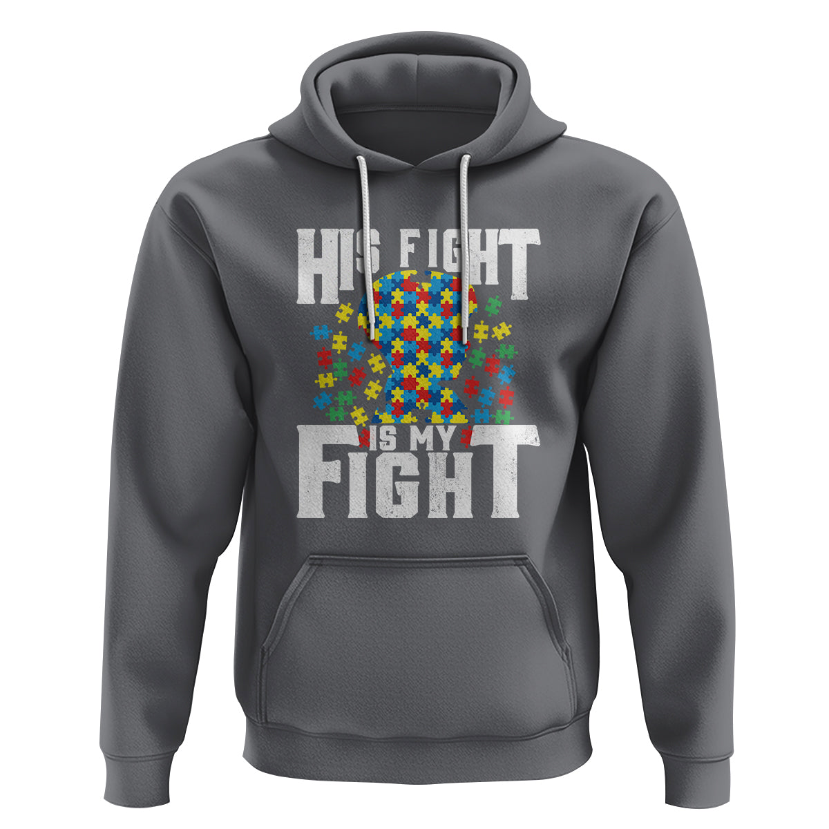 Autism Support Hoodie His Fight is My Fight Jig Saw Puzzle Boy - Wonder Print Shop