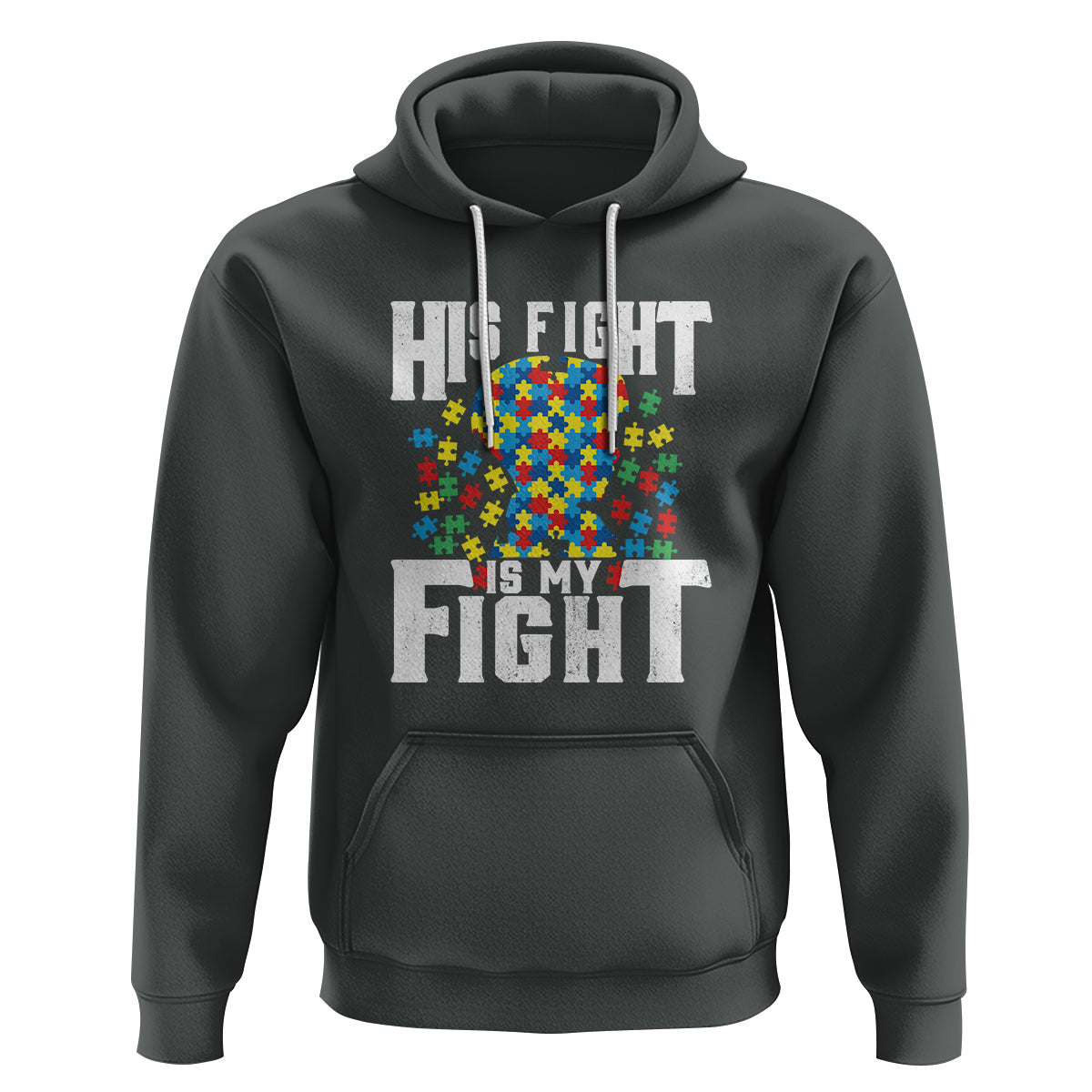 Autism Support Hoodie His Fight is My Fight Jig Saw Puzzle Boy - Wonder Print Shop