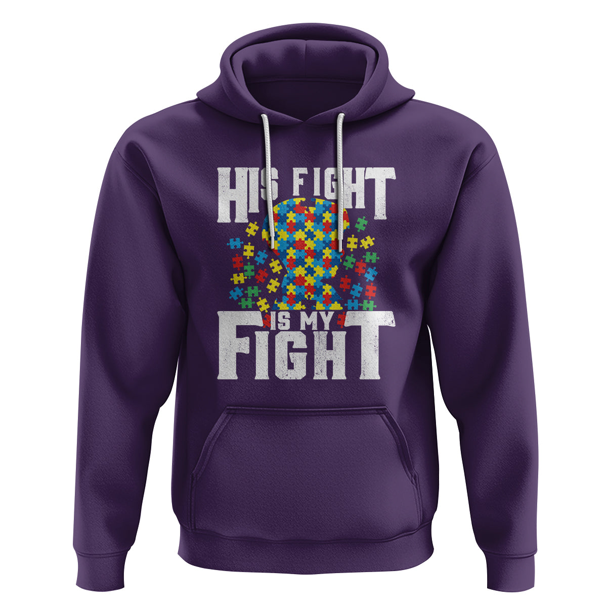 Autism Support Hoodie His Fight is My Fight Jig Saw Puzzle Boy - Wonder Print Shop