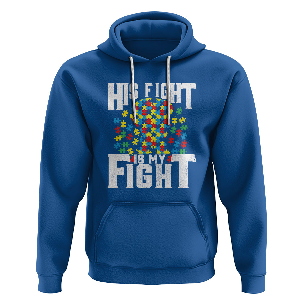Autism Support Hoodie His Fight is My Fight Jig Saw Puzzle Boy - Wonder Print Shop