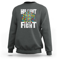 Autism Support Sweatshirt His Fight is My Fight Jig Saw Puzzle Boy - Wonder Print Shop