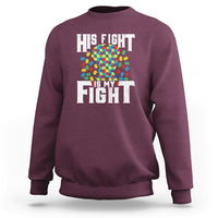 Autism Support Sweatshirt His Fight is My Fight Jig Saw Puzzle Boy - Wonder Print Shop