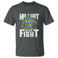 Autism Support T Shirt His Fight is My Fight Jig Saw Puzzle Boy - Wonder Print Shop