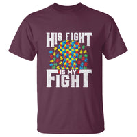 Autism Support T Shirt His Fight is My Fight Jig Saw Puzzle Boy - Wonder Print Shop