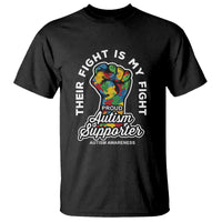 Proud Autism Supporter T Shirt Their Fight is My Fight Raised Fist Fighters - Wonder Print Shop