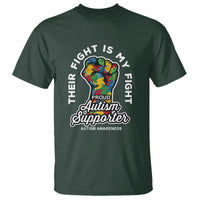 Proud Autism Supporter T Shirt Their Fight is My Fight Raised Fist Fighters - Wonder Print Shop