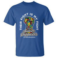 Proud Autism Supporter T Shirt Their Fight is My Fight Raised Fist Fighters - Wonder Print Shop