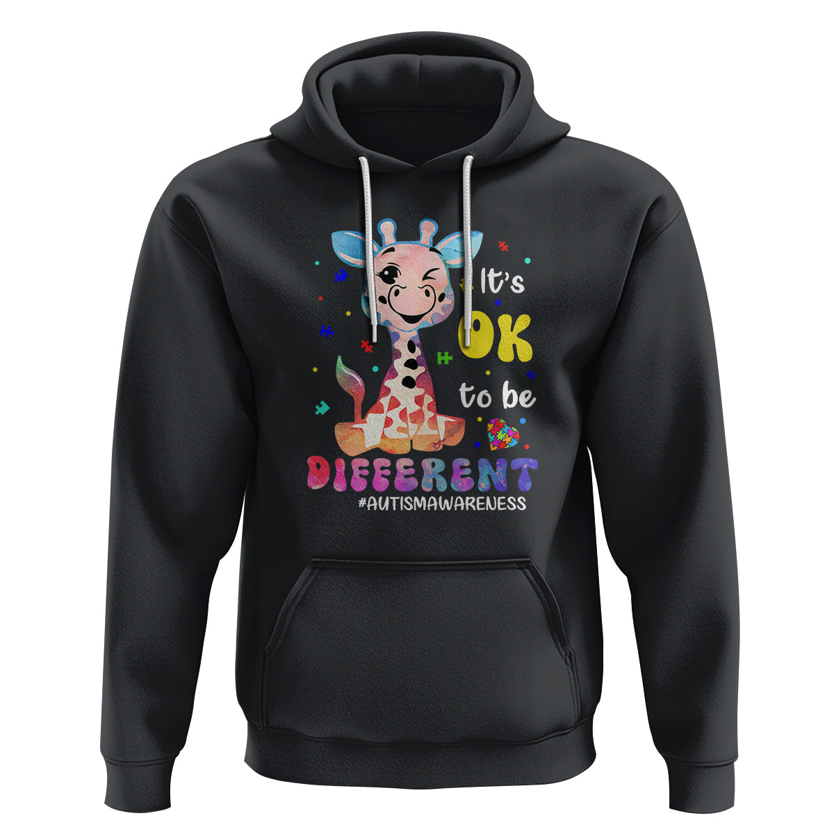 Cute Giraffe Autism Hoodie It's Ok To Be Different - Wonder Print Shop