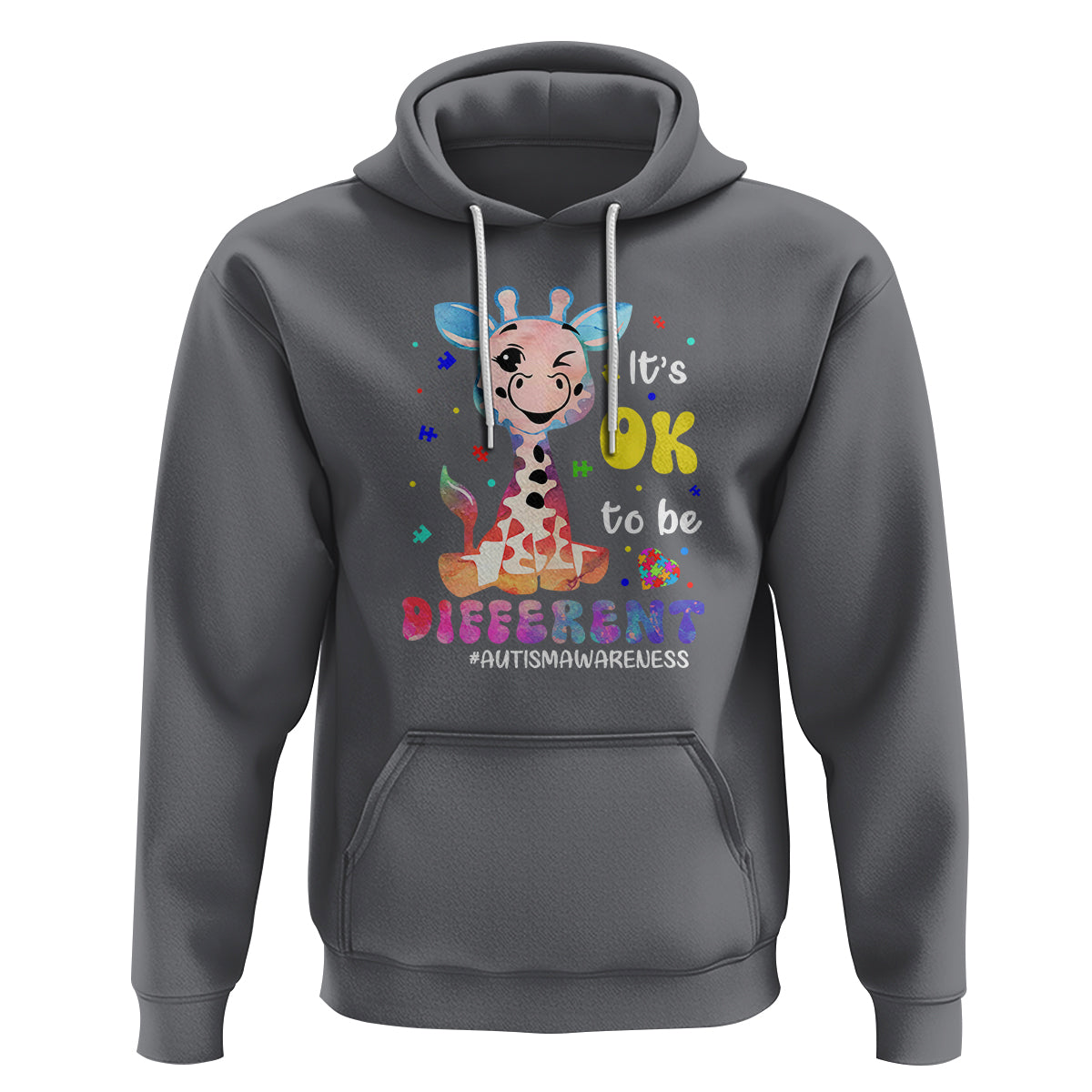 Cute Giraffe Autism Hoodie It's Ok To Be Different - Wonder Print Shop