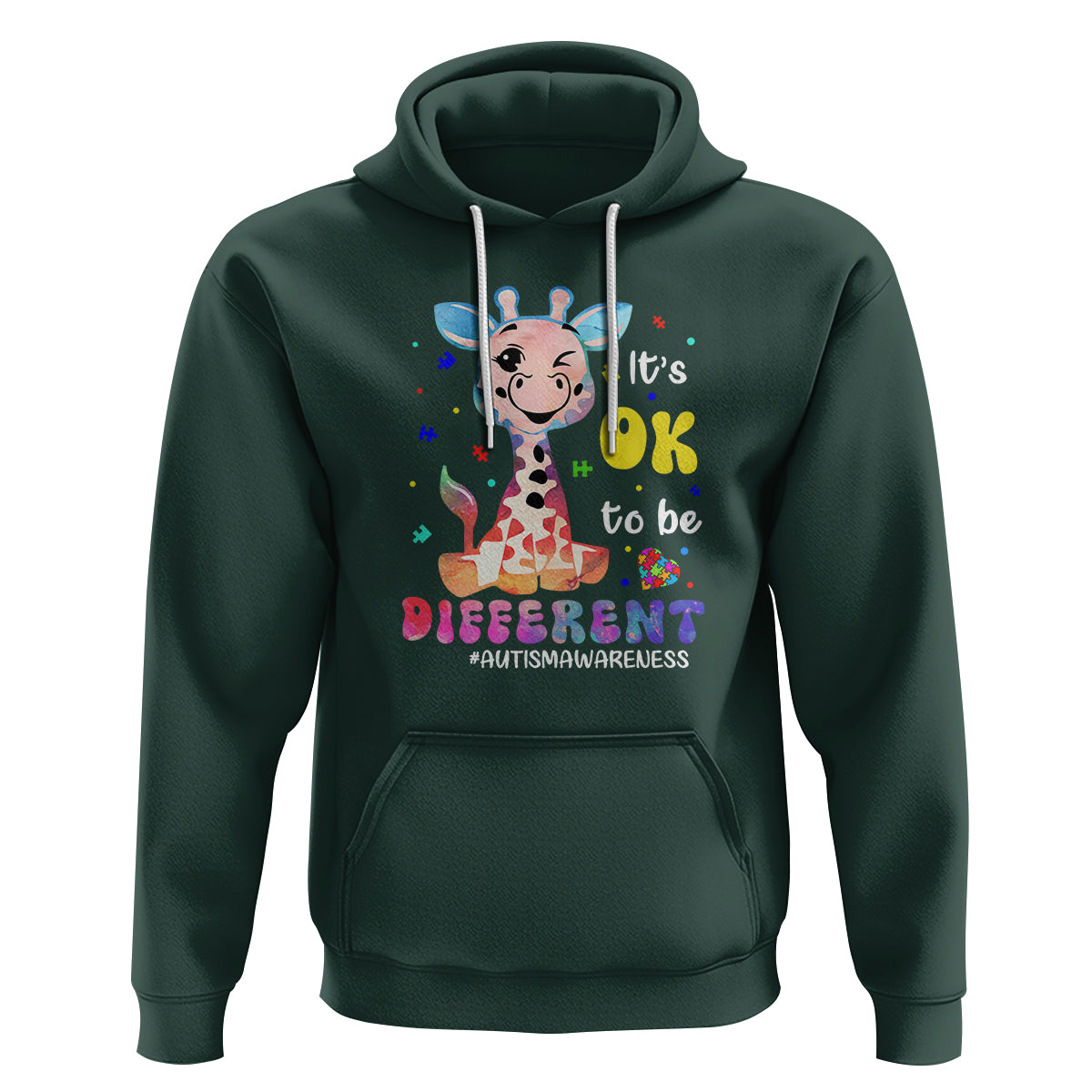 Cute Giraffe Autism Hoodie It's Ok To Be Different - Wonder Print Shop